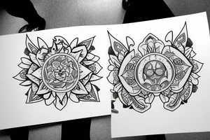 Double ınfinity tattoo with shades, symmetrical tattoo idea