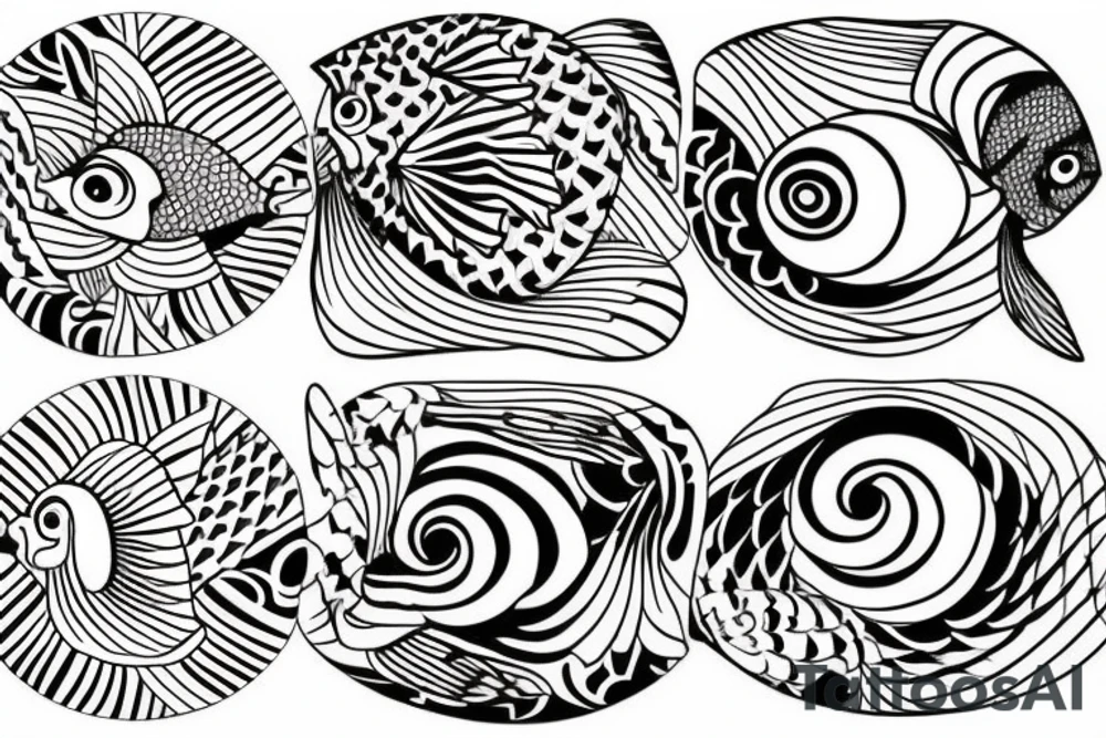 Two kois swimming in a circle tattoo idea