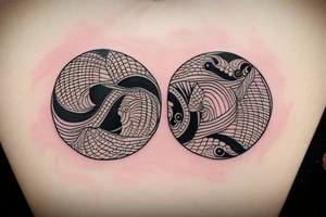 Two kois swimming in a circle yin and yang tattoo idea