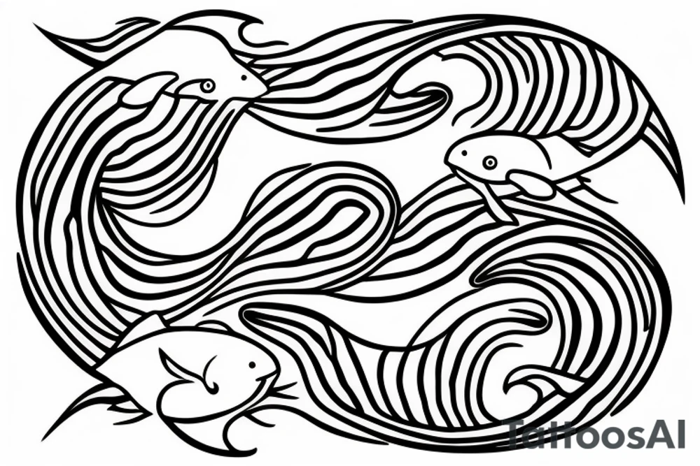 Two kois swimming in a circle yin and yang tattoo idea