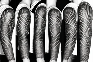 make a full sleeve tattoo for me which includes greek gods, zeus, nordic symbols, greek columns tattoo idea