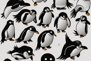Cute penguin tattoo idea