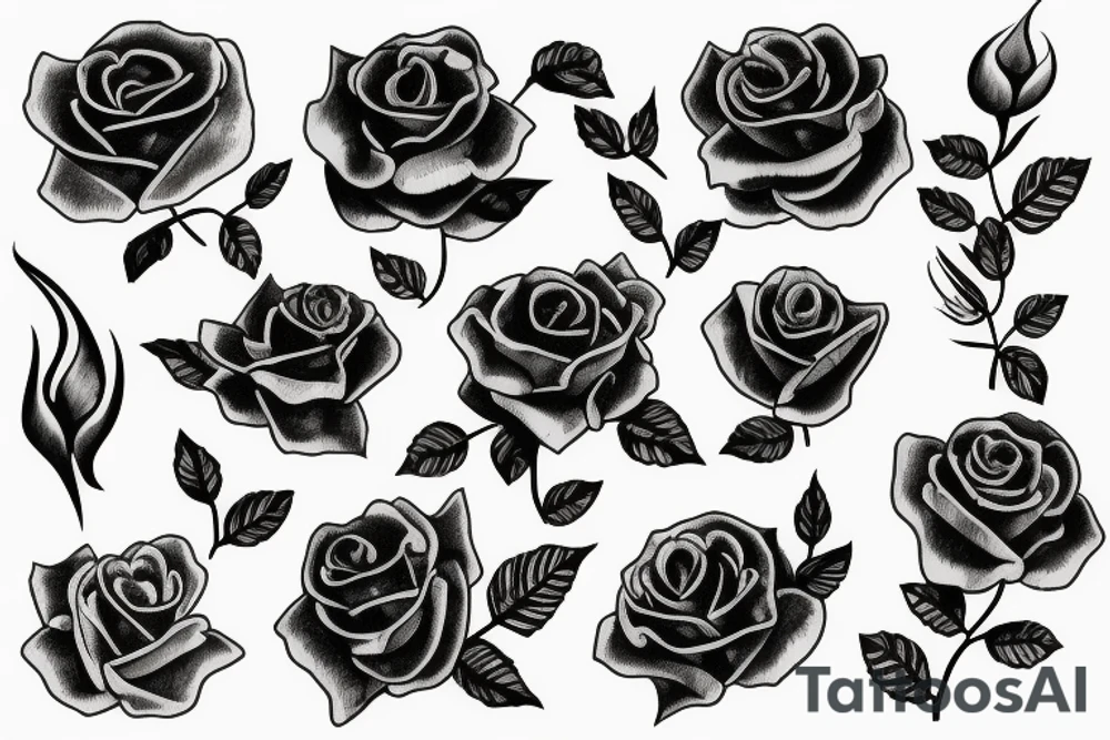 Italy rose tattoo idea