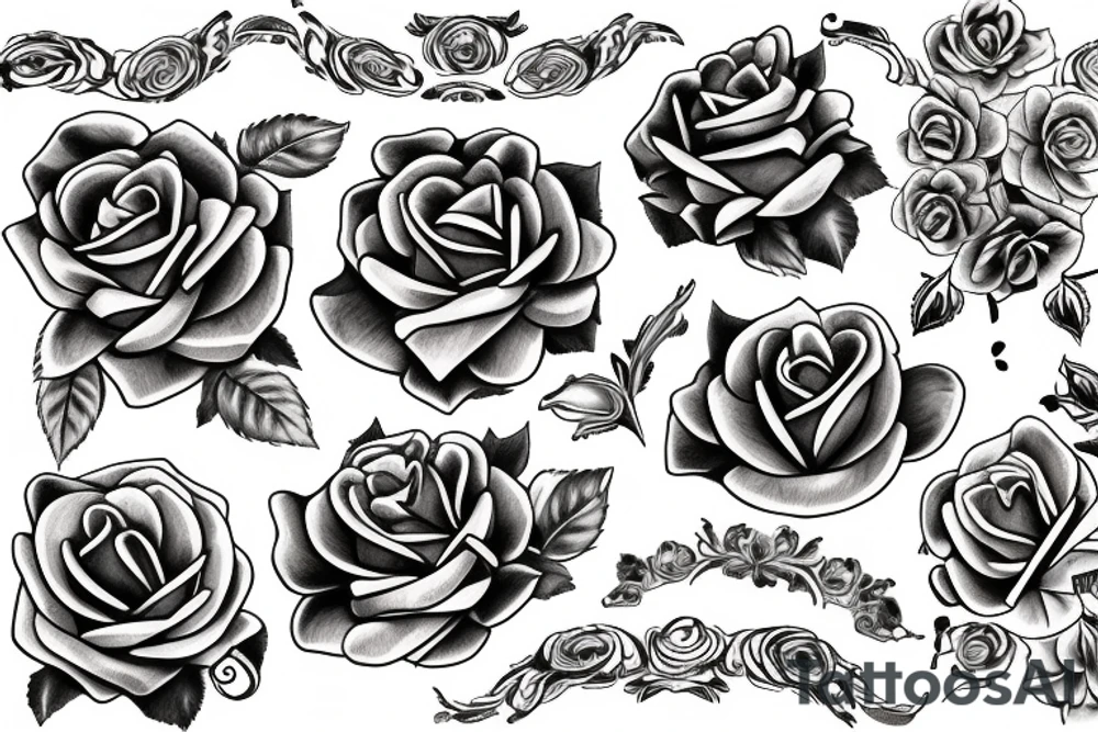 Italian rose tattoo idea