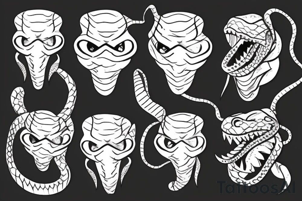 Snake face tattoo idea