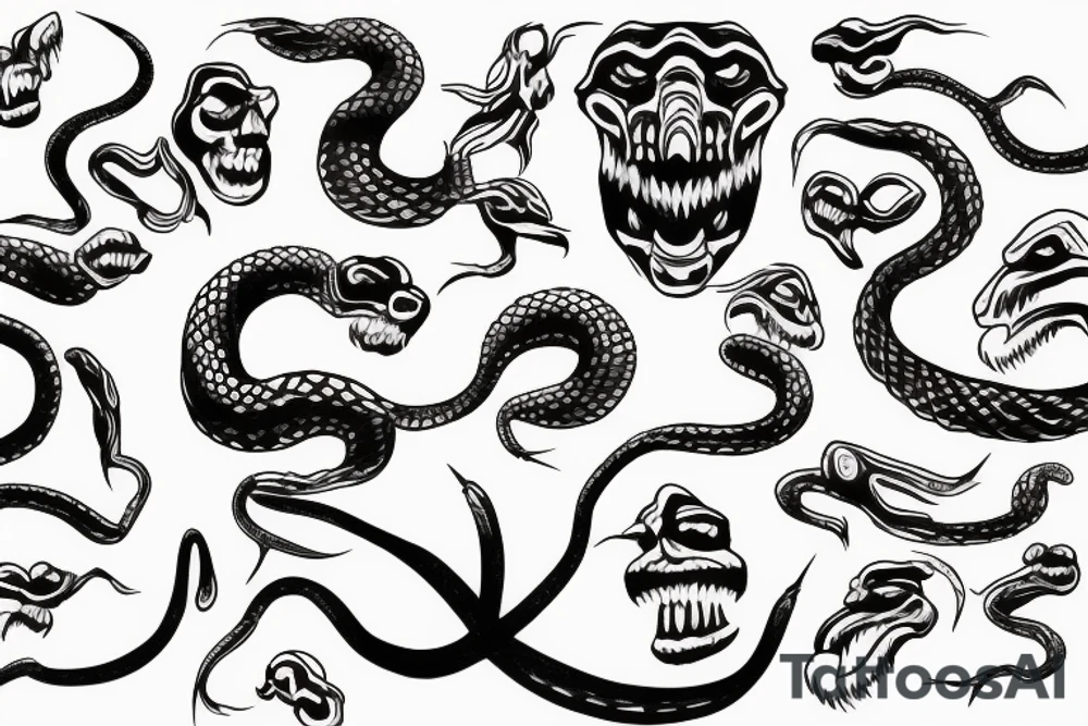 Snake face tattoo idea