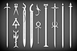 medival sword ,minimalistic tattoo idea