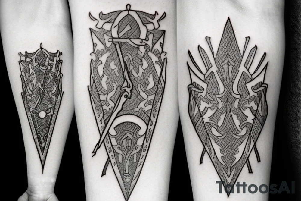 medival sword ,minimalistic tattoo idea