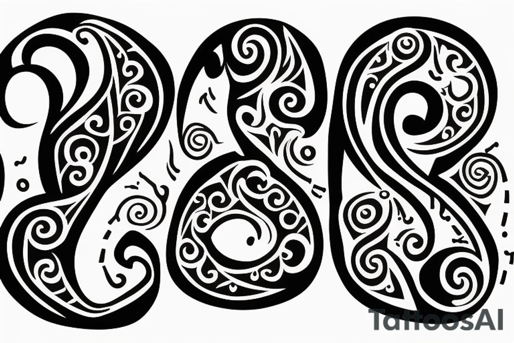 2 bass clef notes combined tribal musical tattoo idea
