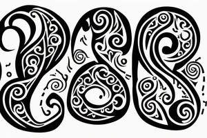 2 bass clef notes combined tribal musical tattoo idea