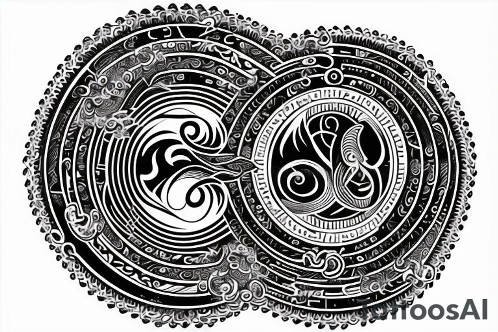 2 bass clef notes circling into each other similar to a yin yang tattoo idea