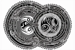 2 bass clef notes circling into each other similar to a yin yang tattoo idea