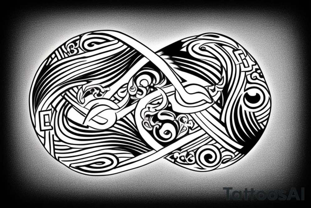 2 bass clef notes circling into each other similar to a yin yang tattoo idea