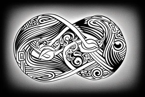 2 bass clef notes circling into each other similar to a yin yang tattoo idea