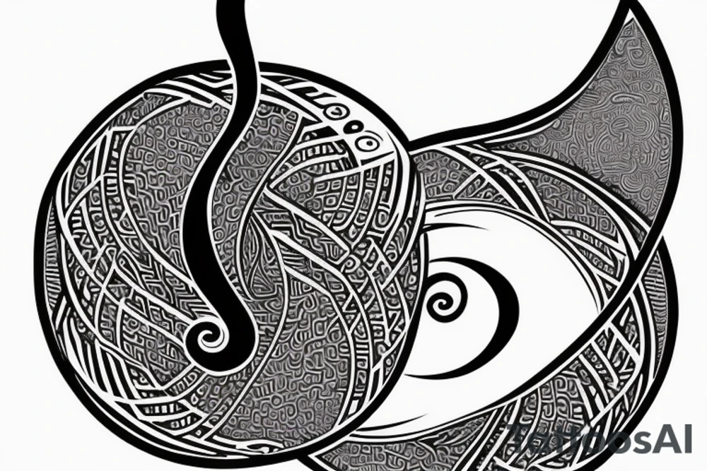 2 bass clef notes circling into each other similar to a yin yang, make it very clear its a bass clef don't over complicate super simple tattoo idea