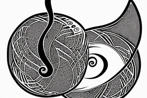2 bass clef notes circling into each other similar to a yin yang, make it very clear its a bass clef don't over complicate super simple tattoo idea