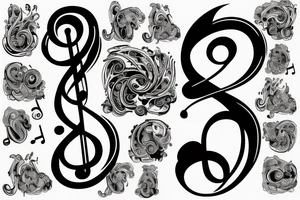 bass clef musical tattoo idea