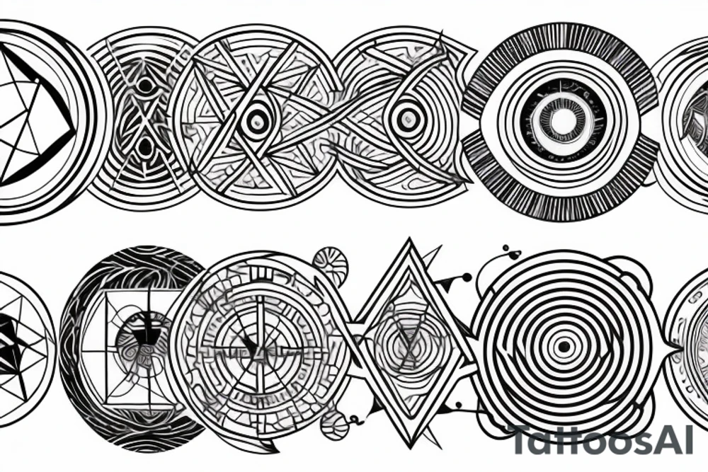 Astronaut, space, sacred geometry, music, wave form, lunar cycle, time, alone tattoo idea