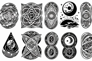 Astronaut, space, sacred geometry, music, wave form, lunar cycle, time, alone tattoo idea