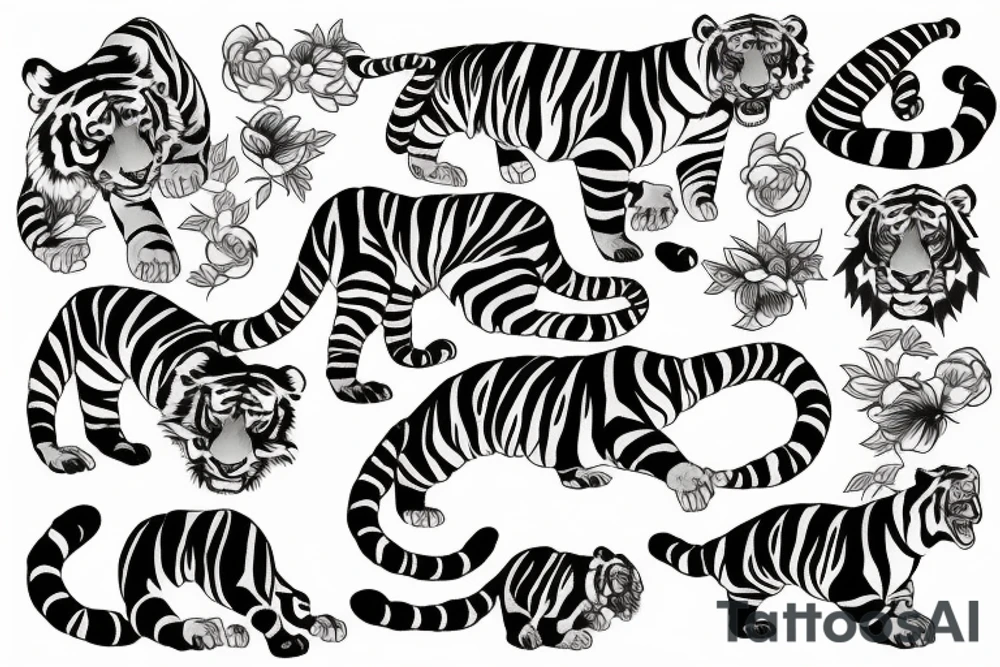 woman and tiger tattoo idea