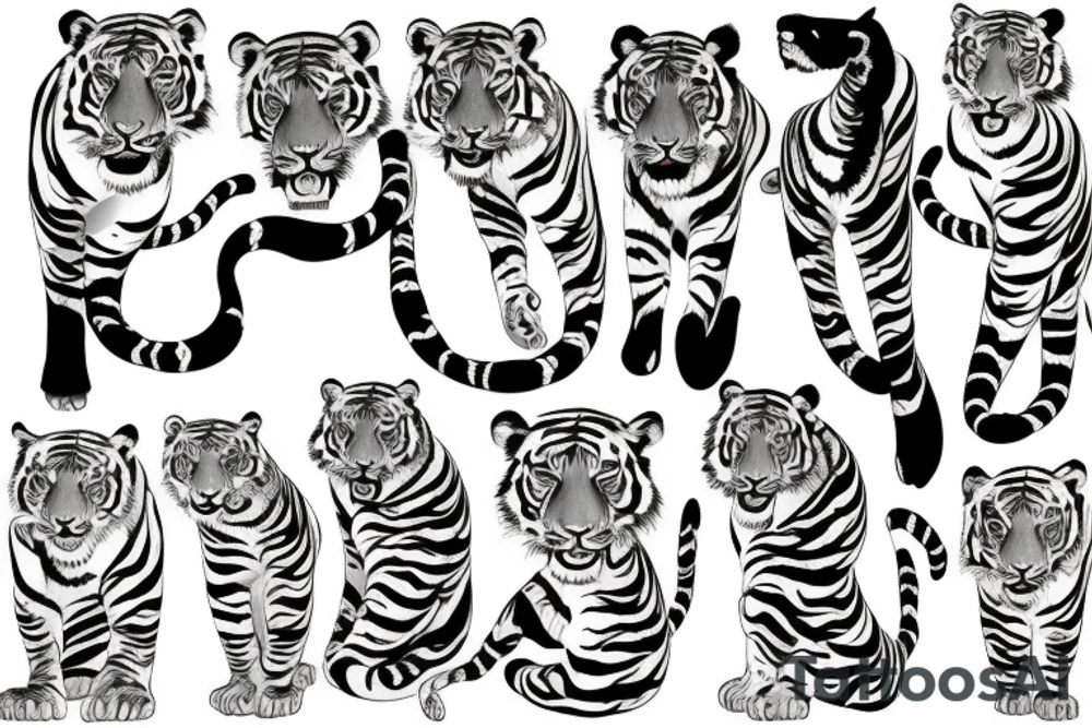 woman and tiger tattoo idea