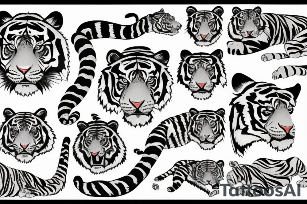 woman and tiger tattoo idea