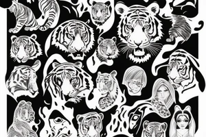woman and tiger tattoo idea