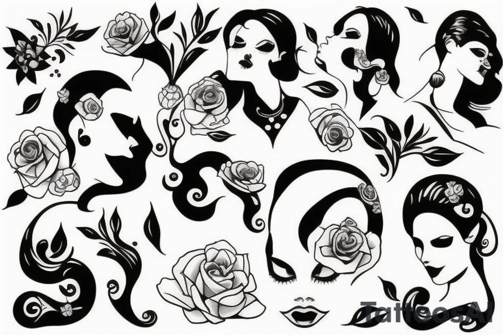 Beautiful woman tattoo idea