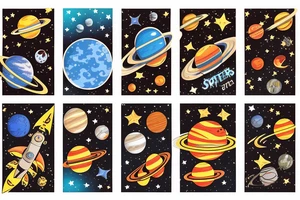Outer space and tiger and stars and planets tattoo idea