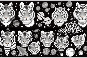 Outer space and tiger tattoo idea