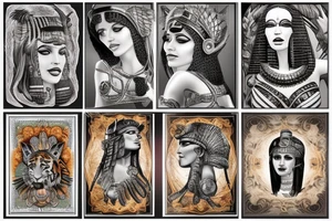 cleopatra and tiger tattoo idea