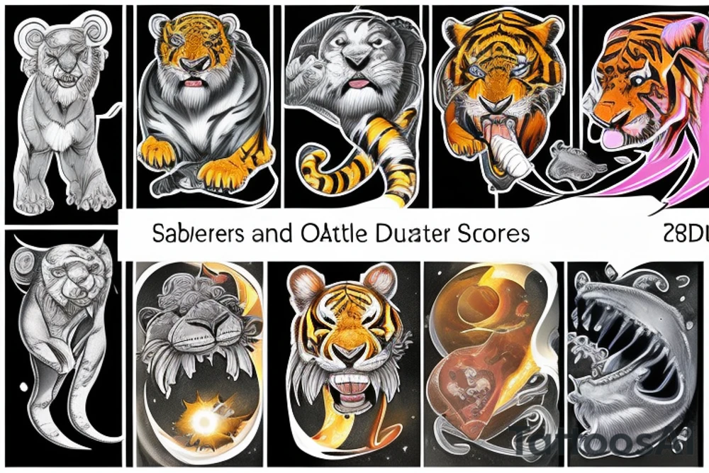 Sabertooth tiger and outer space tattoo idea