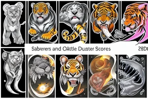 Sabertooth tiger and outer space tattoo idea