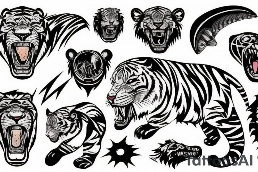 Sabertooth tiger and outer space tattoo idea