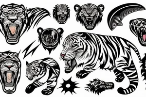 Sabertooth tiger and outer space tattoo idea