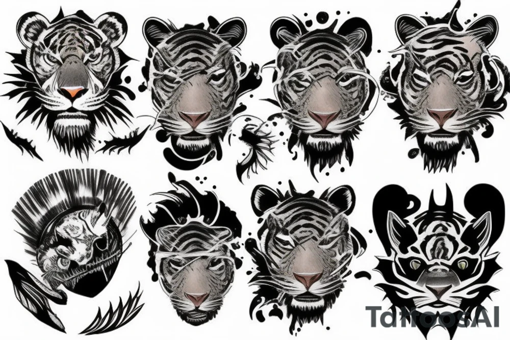 Sabertooth tiger and outer space tattoo idea