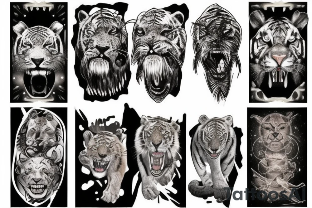 Sabertooth tiger and outer space tattoo idea
