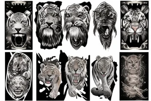 Sabertooth tiger and outer space tattoo idea