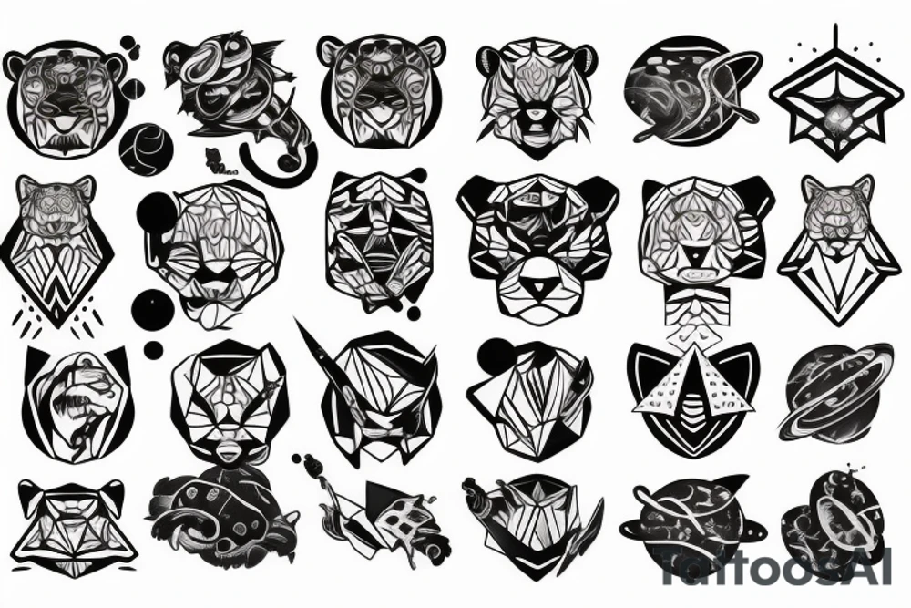 Sabertooth tiger and outer space tattoo idea