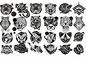 Sabertooth tiger and outer space tattoo idea