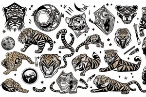 Sabertooth tiger and outer space tattoo idea