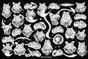 Sabertooth tiger and outer space tattoo idea