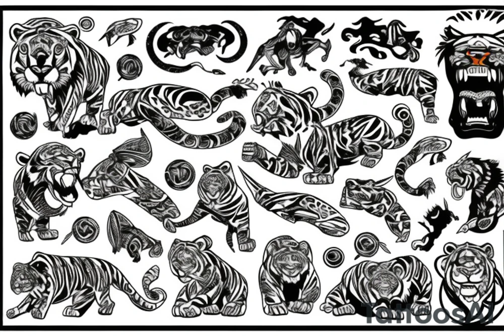 Sabertooth tiger and outer space tattoo idea