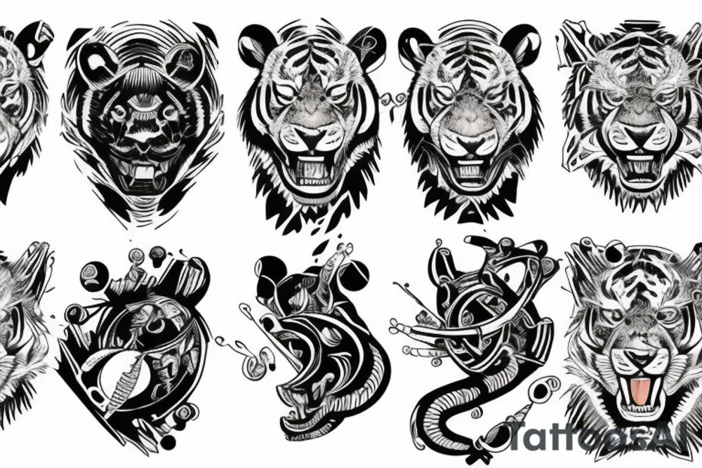 Sabertooth tiger and outer space tattoo idea