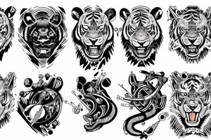 Sabertooth tiger and outer space tattoo idea