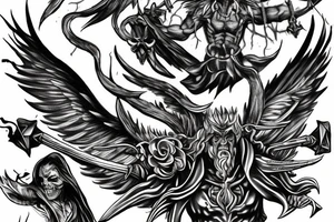 St. Michael battling lucifer tattoo idea