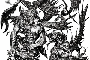 St. Michael battling lucifer tattoo idea