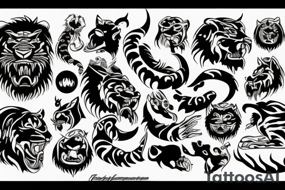 Sabertooth tiger and planet neptune tattoo idea