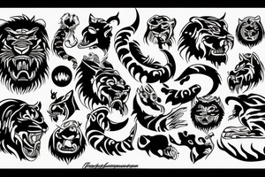 Sabertooth tiger and planet neptune tattoo idea