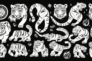 Sabertooth tiger and planet neptune tattoo idea